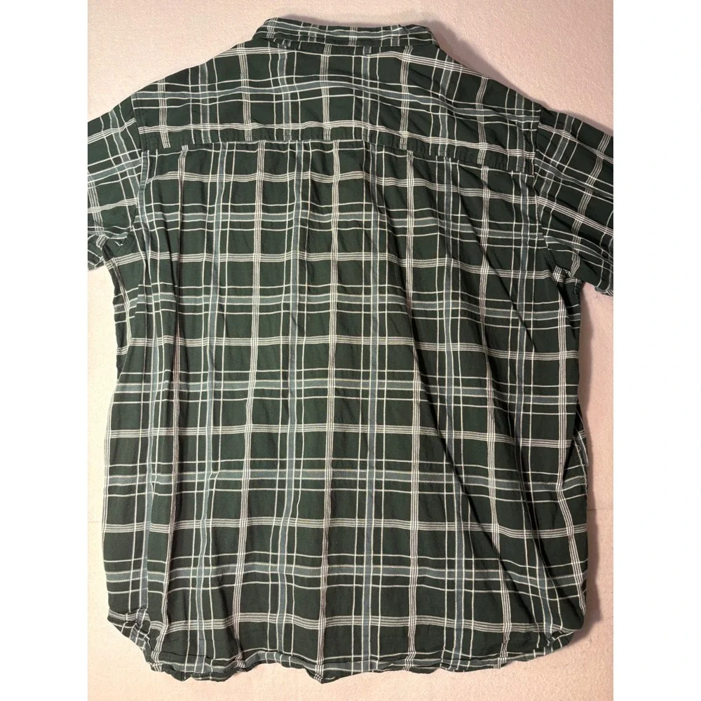 Columbia Sportswear Mens 2X Green Plaid Long Sleeve Button Down Shirt Outdoor